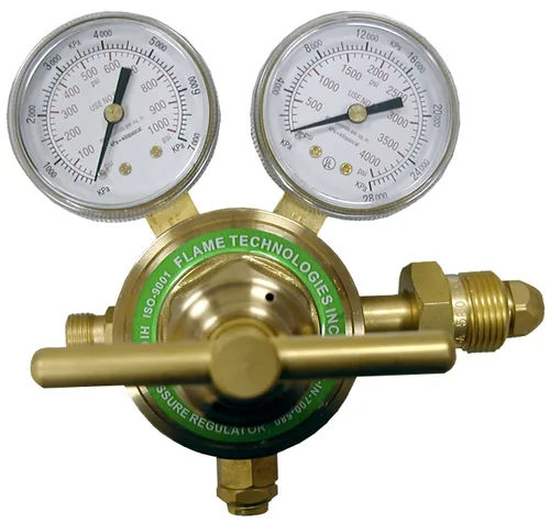 Flame Tech Regulador de pistón de alta presión para gases inertes, regulador para nitrógeno y gas argón, cuerpo y sombrerete de latón forjado,