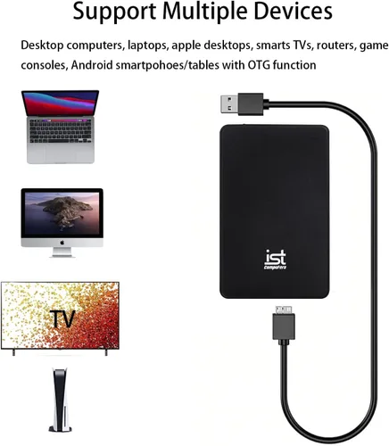 Miniatura 3 de ist computers Disco duro externo de 500 GB, USB 3.0, almacenamiento HDD portátil ultradelgado para PC y Mac, computadora de escritorio, PS4, PS5