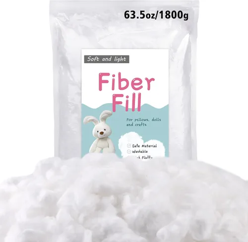 Miniatura 20 de LOKUNN Fibra de poliéster de 2.12 oz/60 g, relleno de fibra de poliéster (2.12 oz ~ 3.97 libras), relleno para animales de peluche, relleno