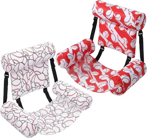 Miniatura 13 de Threehoney Paquete de 2 flotadores grandes para sillas de piscina para adultos, silla inflable de verano, silla flotante de agua, hamaca flotante
