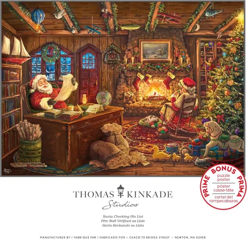 Miniatura 6 de Ceaco - Thomas Kinkade - Vacaciones - Santa comprobando su lista - Rompecabezas de 1000 piezas