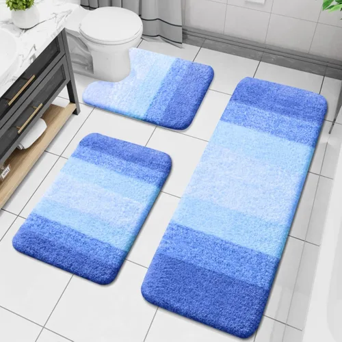 Miniatura 10 de Arotive - Juego de alfombras de baño de 3 piezas, alfombras de baño extra suaves y absorbentes, alfombrillas de baño lavables a máquina y que se