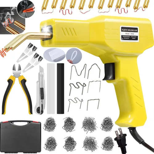 Miniatura 7 de Kit de soldador de plástico mejorado de 150W, máquina de grapado con 1000 piezas para reparación de parachoques de coche, soldador de plástico 2