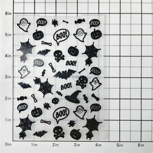 Miniatura 2 de DzIxY Murciélagos fantasmas de plástico en relieve carpetas para hacer tarjetas, suministros de papel de bricolaje 3D plantillas de álbumes de 18