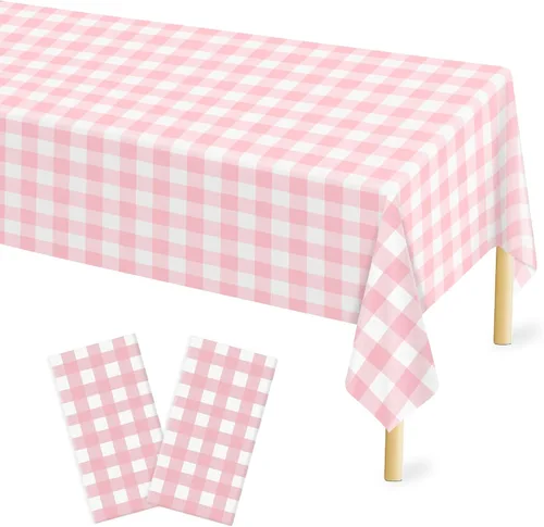Miniatura 33 de Mulbozy 2 piezas de mantel de plástico negro para mesa rectangular, 54 × 108 pulgadas, fundas desechables de mesa para fiestas negras