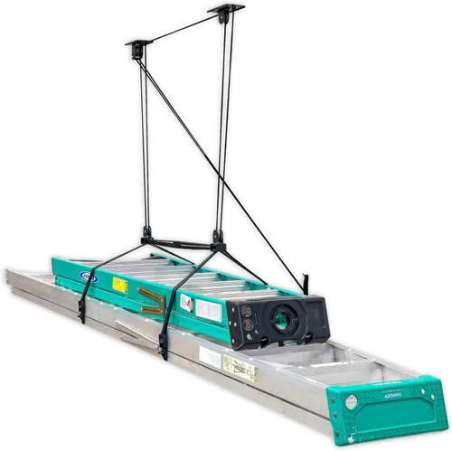 Miniatura 8 de StoreYourBoard Sistema de polea de techo de almacenamiento de escalera, polipasto de montaje en garaje, organizador colgante resistente