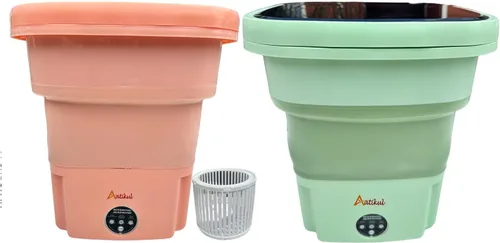 Miniatura 8 de Peach - Mini lavadora portátil de 15 litros – Lavadora de ropa con diseño portátil, ideal para espacios pequeños Melocotón