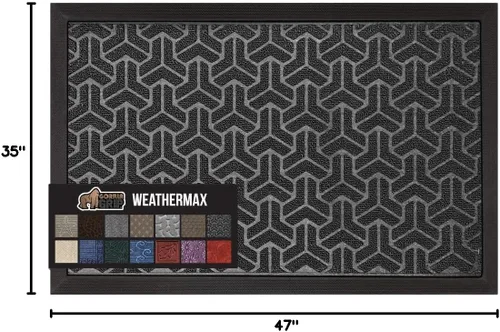 Miniatura 2 de Gorilla Grip WeatherMax - Tapete para todas las estaciones 100% impermeable, 47x35 pulgadas, goma natural duradera, resistente a manchas y Pizarra