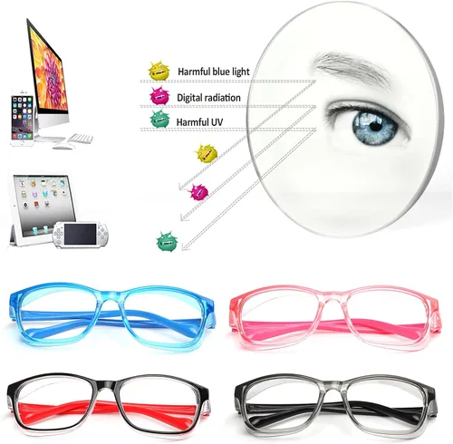 Miniatura 4 de ALWAYSUV Paquete de 2 lentes de seguridad para niños, antiempañamiento, bloqueo de luz azul, lentes transparentes de 5 a 12 años