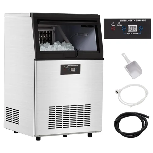 Máquina para hacer hielo, 80 libras/24 horas, capacidad de hielo de encimera, contenedor de hielo de 30 libras, 32 cubitos de hielo/ciclo, máquina