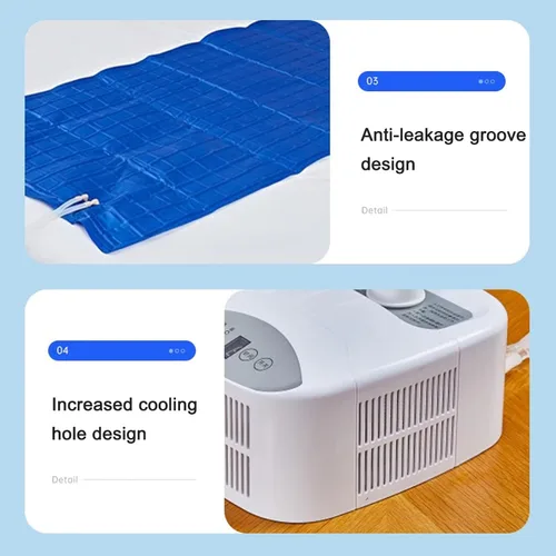 Miniatura 5 de Buhelyc Colchón de hielo, cubrecolchón refrescante, sistema de sueño más fresco, sistema de acondicionamiento de cama de refrigeración, silencioso