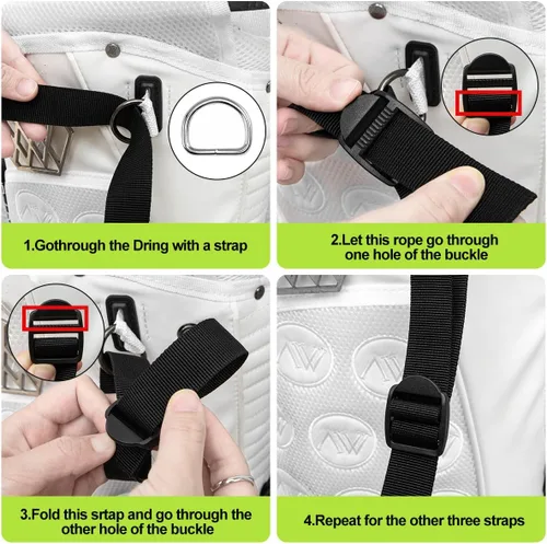 Miniatura 2 de Correas de repuesto para bolsa de golf, ajustables, impermeables, para bolsa de golf, correas de mochila de doble hombro, correa de transporte