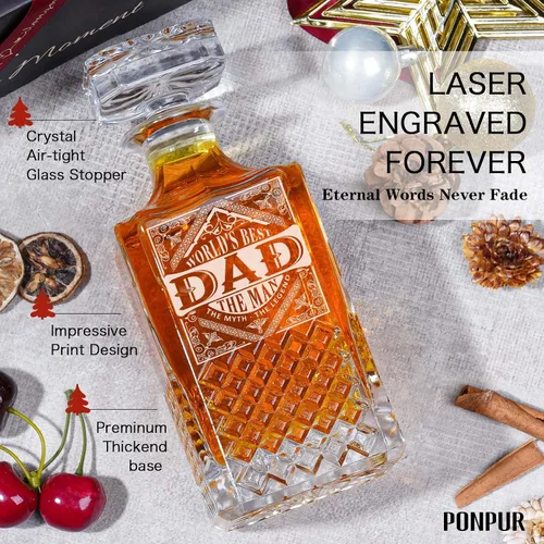 Miniatura 2 de Ponpur 2 decantadores de whisky para regalo de hombre, decantador de globo