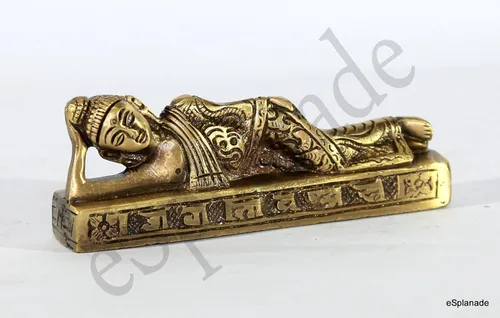 Miniatura 6 de eSplanade Estatua de Buda reclinable para decoración del hogar Escaparate de Buda dormido de latón para sala de estar, meditación, escritorio