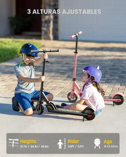 Miniatura 3 de FanttikRide C9 Scooter eléctrico para niños de 8 a 12 años, plegable para niños de 3.9 a 5.2 pies, 132 libras, rango de 5 millas, hasta 40 minutos