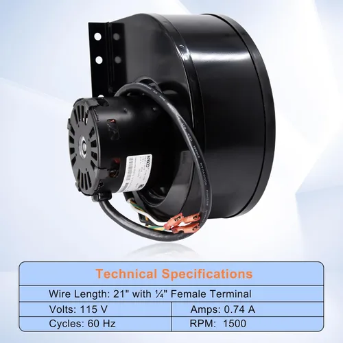 Miniatura 2 de Ventilador de soplador de convección 3-21-33647 para estufa de pellets Harman P68, P61, P43, P38, Advance, Accentra 52i Pellet Stove, 3-21-22647