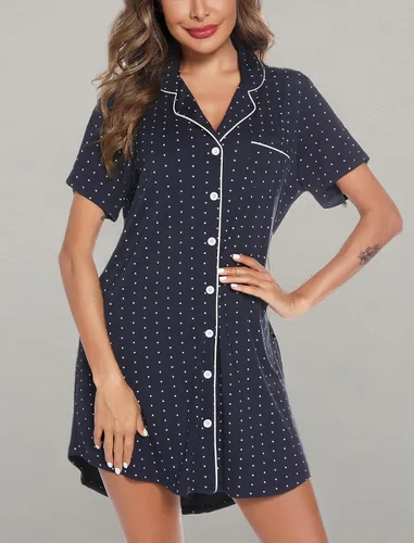 Miniatura 6 de Leikar Camisón de maternidad para mujer, pijama de lactancia de manga larga