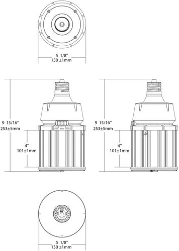 Miniatura 8 de Satco S23143 Hi-Pro - Lámpara LED de mazorca de maíz con potencia y temperatura de color seleccionable, repuesto HID, base EX39, 80W/63W/54W