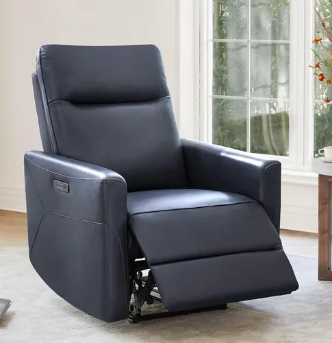 Miniatura 12 de CHITA Silla reclinable eléctrica de cuero genuino para adultos, sillón reclinable eléctrico de pared para espacios pequeños, moderna sala de estar