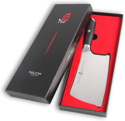 Miniatura 5 de TUO FALCON SERIES - Cuchillo de carnicero de 6.5 pulgadas para picar carne y verduras, cuchillo chino de acero de alto carbono con mango ergonómico