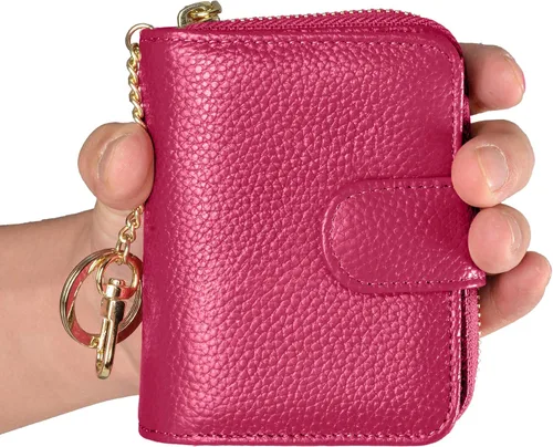 Miniatura 7 de Beurlike billetera de cuero, con tarjetero con bloqueo RFID, organizador, billetera segura para mujer