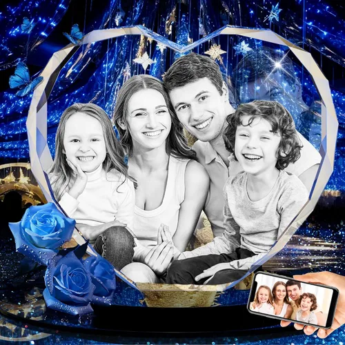 Miniatura 11 de YSPQBY Foto de cristal 3D personalizada, regalos personalizados para padre, papá, abuelo, hombres, marido, novio, él, gran regalo personalizado