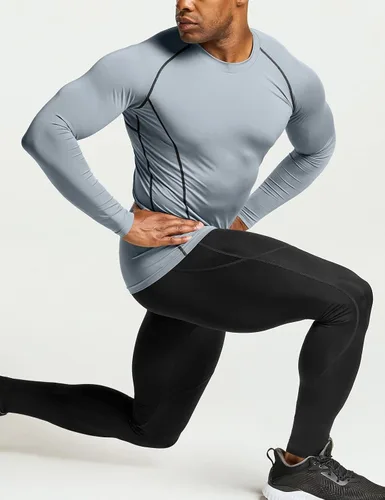 Miniatura 8 de ATHLIO - Paquete de 1 o 3camisetas de compresión de manga larga con FPU 50+ para hombre, camiseta de protección para deportes acuáticos