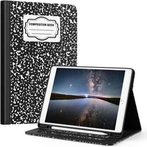 Miniatura 24 de OKP Funda para iPad de 9ª generación 2021/8ª generación 2020/7ª generación 2019 de 10.2 pulgadas, funda con visión multiángulo, cuero PU con soporte