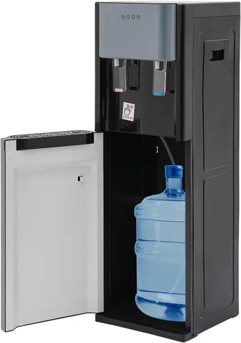 Dispensador de agua de llenado inferior, adecuado para botellas de agua de 5 galones, dispensador de agua fría y caliente, con luz indicadora LED,