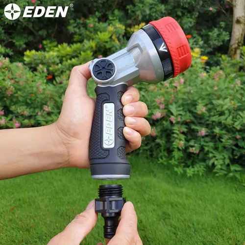 Miniatura 7 de Eden 95210 Accesorio Premium para Manguera de Jardín de Conexión Rápida con Parada de Agua y Función de Bloqueo, Juego de 5 Piezas
