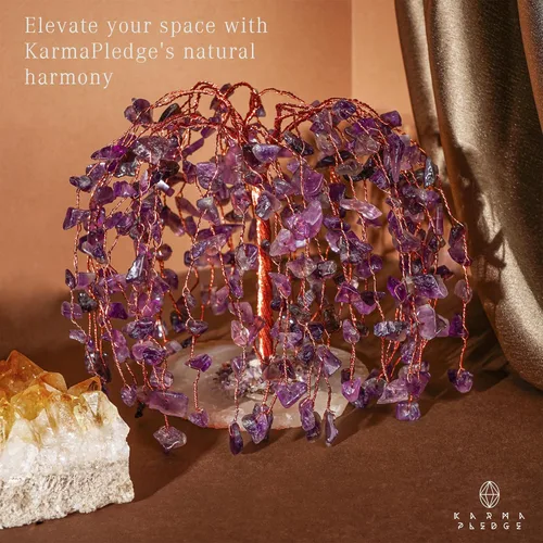 Miniatura 4 de Árbol de la vida de cristal de amatista curativos de chakras, árboles bonsái de Feng Shui para energía positiva, dinero, buena suerte, árbol