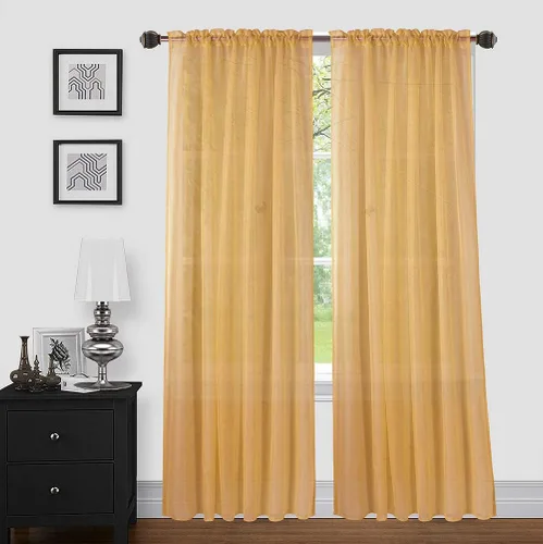 LinenTopia Cortinas traslúcidas para ventana – 2 paneles de cortinas transparentes, 54 x 63 pulgadas, elegantes cortinas traslúcidas que filtran la