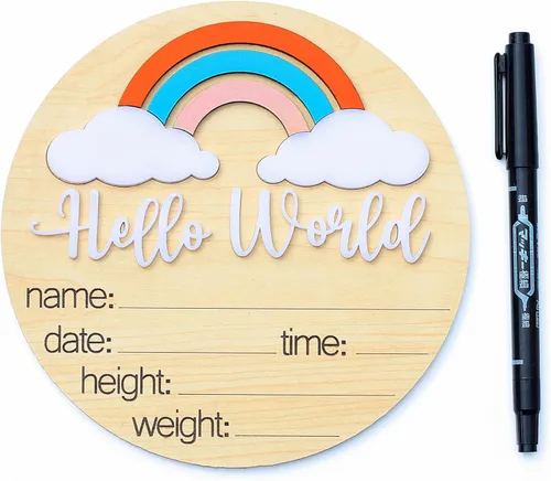 Miniatura 8 de Tarjetas de hitos mensuales para bebés - Discos de hitos mensuales de madera - Accesorios para fotografía de recién nacidos para documentar el Flor