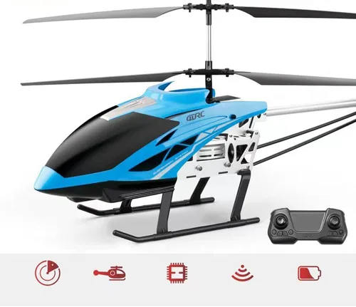 Miniatura 2 de Helicóptero Rc resistente a la caída grande rojo 3.5 canales de control remoto helicóptero juguetes regalo con luz LED noche