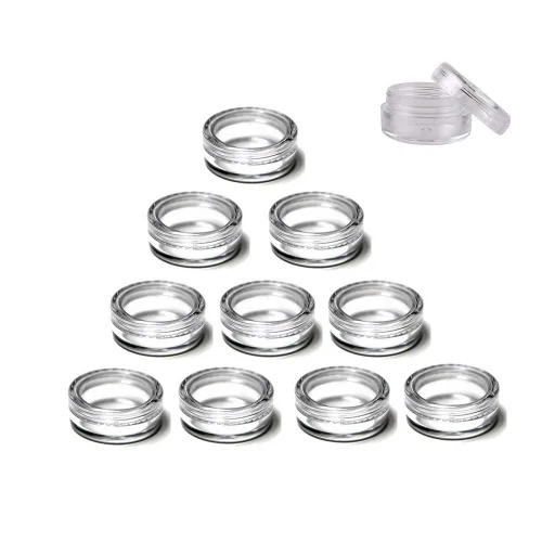 GBSTORE Contenedores cosméticos de plástico de 0.11 oz, para sombra de ojos, uñas, polvo, joyería, bálsamo labial, brillo labial, crema y cremas,
