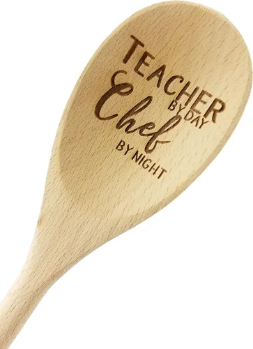 Miniatura 7 de Wedding Collectibles Made With Love - Cuchara de madera (14 pulgadas de largo) accesorio de cocina grabado Madera de haya suave y natural