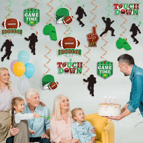 Miniatura 6 de 48 piezas de remolinos colgantes de fútbol, decoración de fiesta de cumpleaños, serpentinas de pared para colgar en el techo, espirales para fiestas