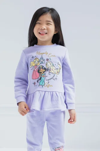 Miniatura 6 de Disney Conjunto de sudadera de vellón y pantalones deportivos para niñas, tallas de recién nacido a niño grande (recién nacido - 14-16)