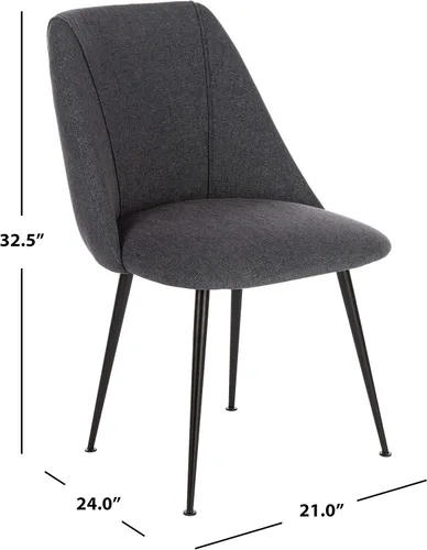 Miniatura 13 de SAFAVIEH Couture Home Collection Foster SFV4508E - Silla tapizada para sala de estar, comedor y comedor (color azul marino/negro)