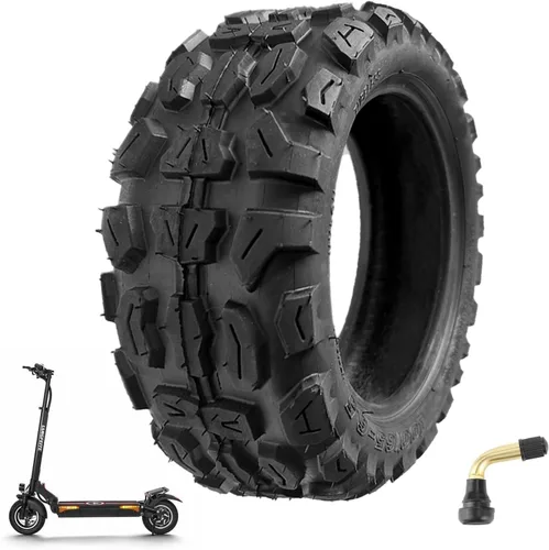 Neumático de vacío todoterreno 100/65-6.5, neumático de repuesto de scooter eléctrico de 11 pulgadas, con válvula de aire de neumático, compatible