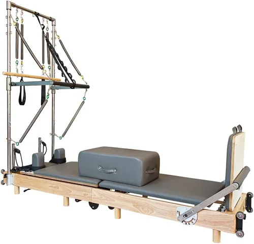 Miniatura 8 de Máquina Reformadora de Pilates nexace, Equipo Plegable de Madera para Entrenamiento en Casa