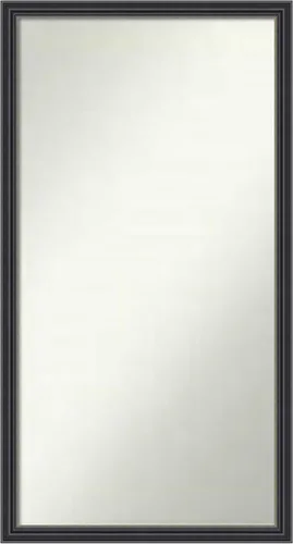 Miniatura 486 de Amanti Art Espejo de baño negro para sobre fregadero, 22 x 22 pulgadas, espejo de tocador cuadrado estrecho negro Avon, marco de madera casual