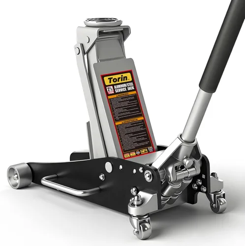 Miniatura 11 de Big RED Gato de piso de 3 toneladas, gato hidráulico de aluminio y acero de bajo perfil con bomba de elevación rápida de doble pistón, gato de piso