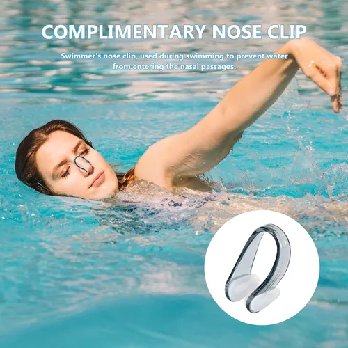 Miniatura 6 de Tapones reutilizables para los oídos de natación con clips para la nariz, 2 pares de tapones de silicona para los oídos para adultos, surf acuático