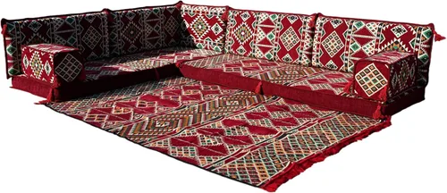 Miniatura 29 de arabicsofa Juego de sofás árabes tradicionales en forma de L - Sofás seccionales marroquíes - Asientos Majlis orientales para sala de estar