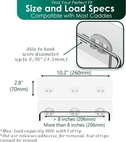 Miniatura 5 de Tiras adhesivas de ducha, calcomanías de repuesto para montaje en pared, ganchos de succión grandes y fuertes para almacenamiento de baño, estantes