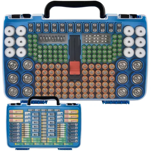 Miniatura 8 de Estuche Organizador de Almacenamiento de Baterías con Probador, Caja Portabaterias de Doble Cara para 269 Contenedores Caddy AA AAA AAAA 3A 4A 9V C