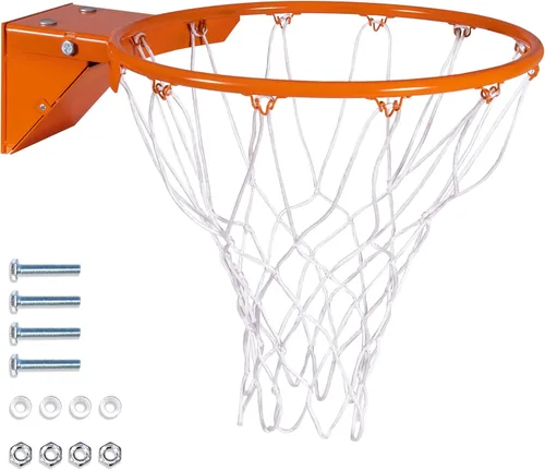 Miniatura 8 de GoSports Borde de baloncesto de 18" de acero de regulación - Elija entre fijo o desmontable - Úselo para reemplazo o montaje en garaje