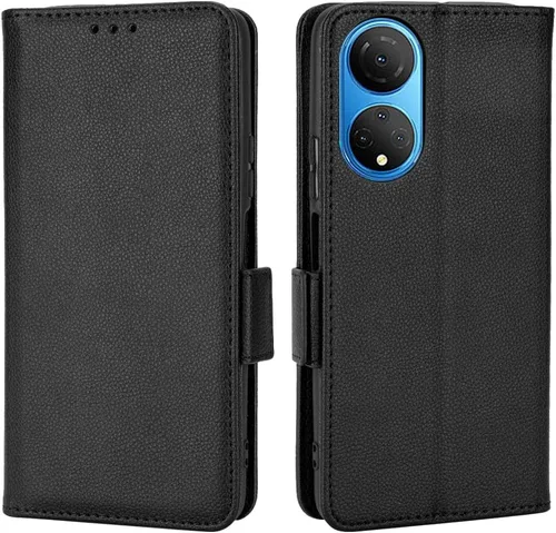 Miniatura 5 de Funda de cuero para Honor X7, funda de cuero con 3 ranuras para tarjeteros de crédito, función atril, funda magnética de piel sintética para Honor X7