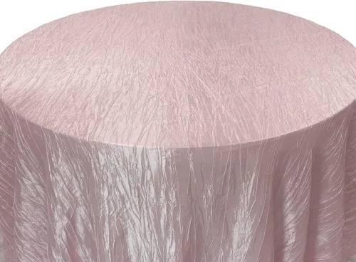 Miniatura 6 de YOUR CHAIR COVERS - Mantel redondo de 90 pulgadas con arrugas color rubor de tafetán – Elegante mantel brillante para bodas, fiestas y eventos